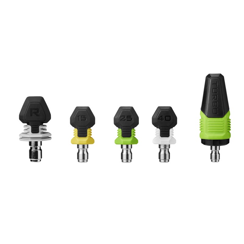 EGO Power+ Pressure Washer Nozzle Kit, Max 4500PSI, Use with 3200PSI Pressure Washer HPW3200/HPW3204-2, Includes Turbo, 15Â°, 25Â°, 40Â°, and Rinse Nozzles - ANK3200