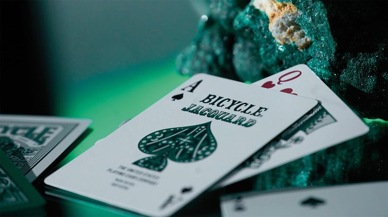 Bicycle Jacquard Premium Playing Cards, Silver and Emerald Green, 1 Deck - Image 4