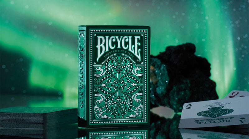 Bicycle Jacquard Premium Playing Cards, Silver and Emerald Green, 1 Deck - Image 3