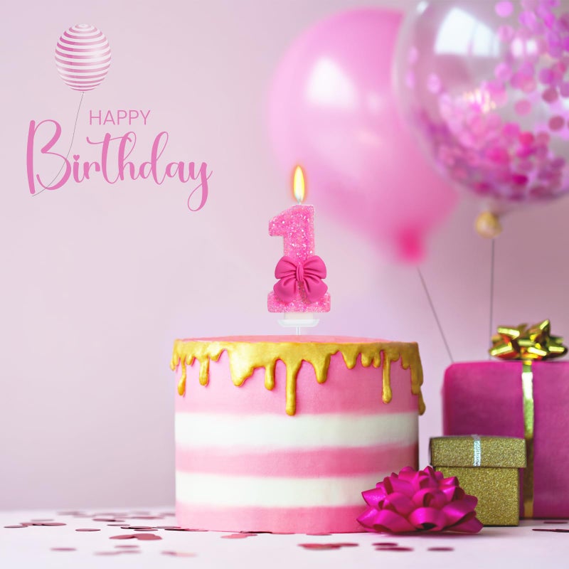 ElekFX Number 1 Birthday Candle, Rose, Unscented, 3.1 x 5.9 Inches, Modern Theme, Smokeless, Indoor Use - Image 4