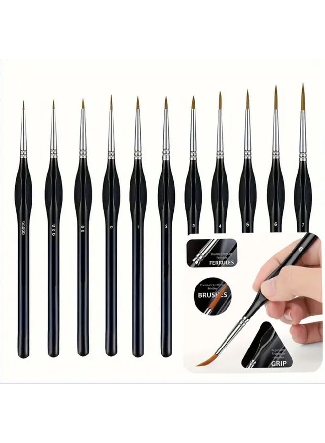 Professional 22 Piece Artist Brush Set Squirrel Hair Golden Tips for Acrylic Watercolor Oil Painting - Image 2