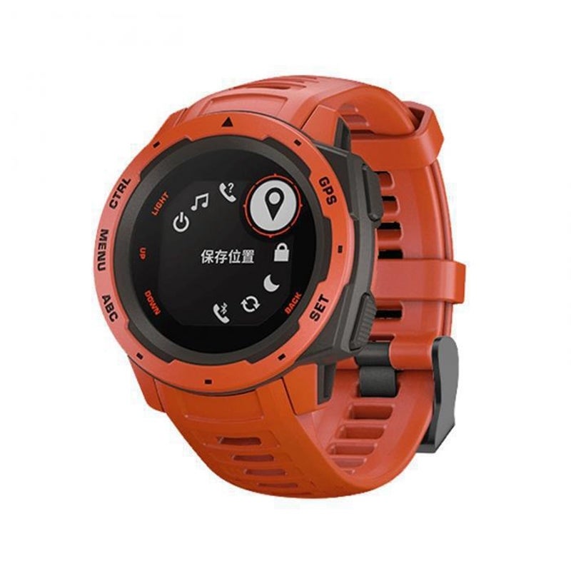 S-TOP Silicone Watch Band for Garmin Instinct 22mm, Host not Included(Coral Red) - Image 1