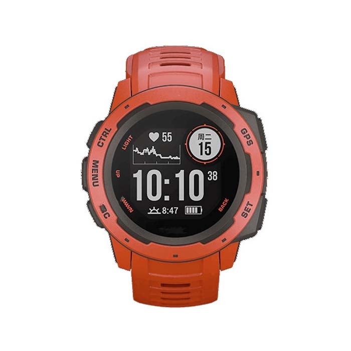 S-TOP Silicone Watch Band for Garmin Instinct 22mm, Host not Included(Coral Red) - Image 2
