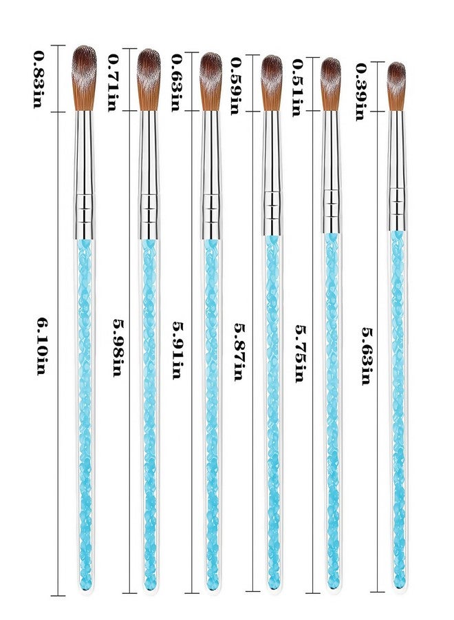HomTop 6 Multi-Size Nail Art Brush Set for Acrylic & Dip Powder - Precision 3D Carving, Extension & Detailing, 3A+ Nylon (Pro & Beginner) - Image 3