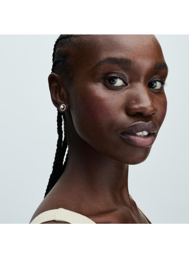 PANDORA Treated Freshwater Cultured Pearl & Pavé Halo Stud Earrings - Image 2