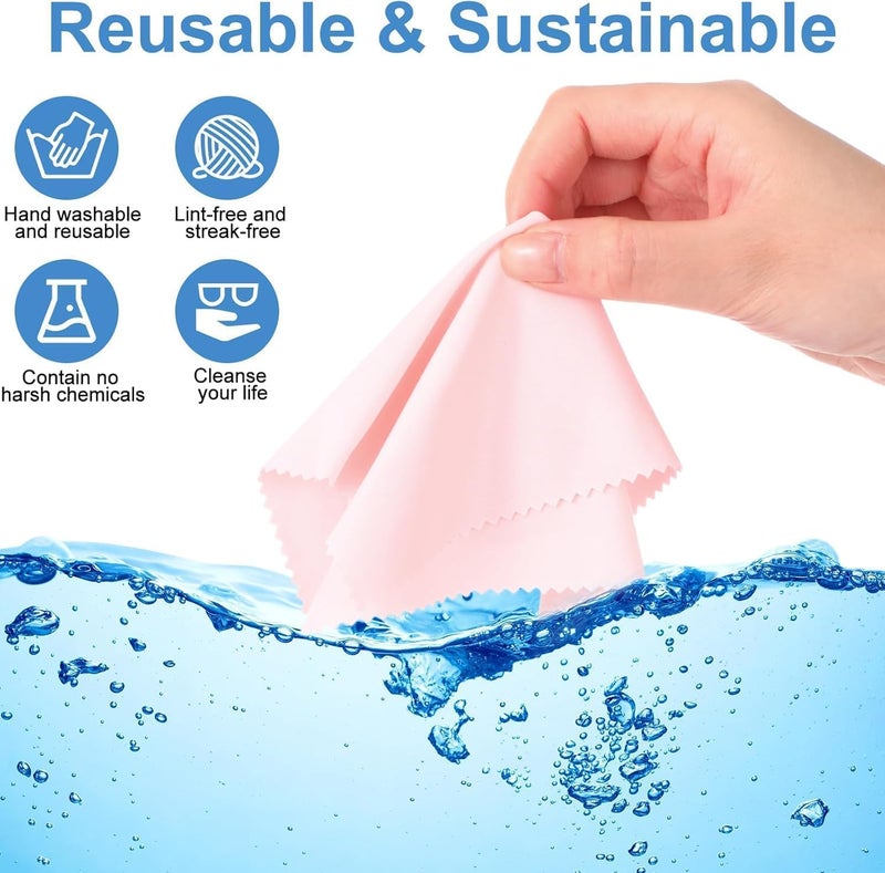 CERLINK مناديل تنظيف ميكروفايبر CERLINK (عبوة 6 قطع) لشاشات اللابتوب، الشاشات، لوحات المفاتيح، الهواتف، الكاميرات، الأجهزة اللوحية، النظارات الشمسية والمزيد - ناعمة، خالية من الوبر، مناديل قابلة لإعادة الاستخدام - ألوان عشوائية - Image 3