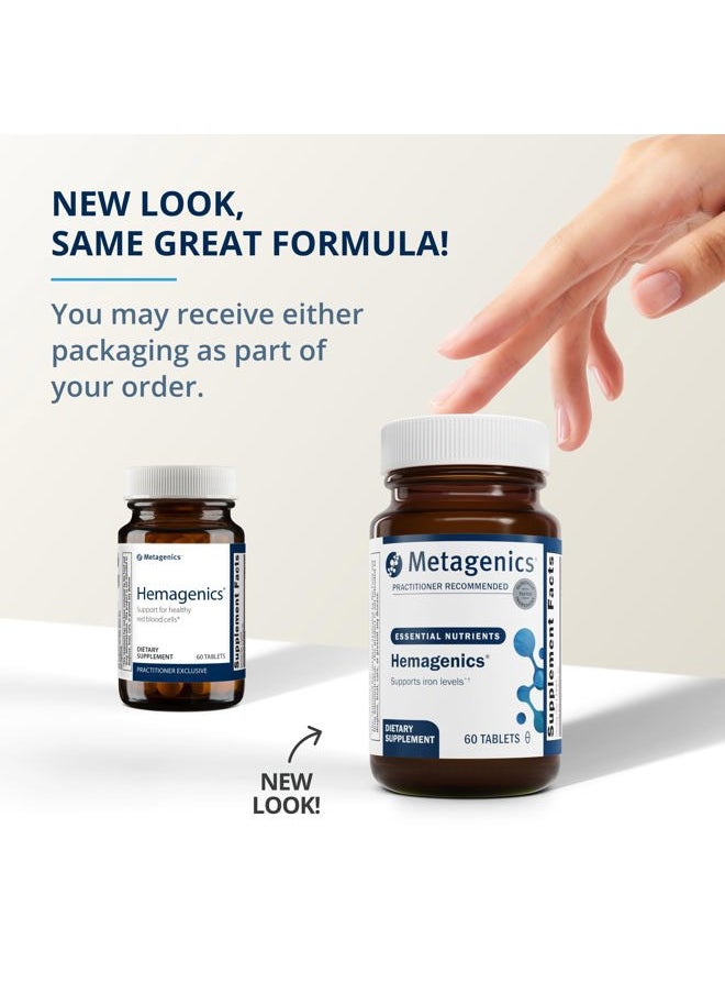 Metagenics Hemagenics - Iron Supplement - Non-Constipating - Vitamin B12, B6 & Folate - Supports Formation & Maintenance of Healthy Red Blood Cells* - Non-GMO, Gluten-Free & Vegetarian - 60 Tablets  - Image 3