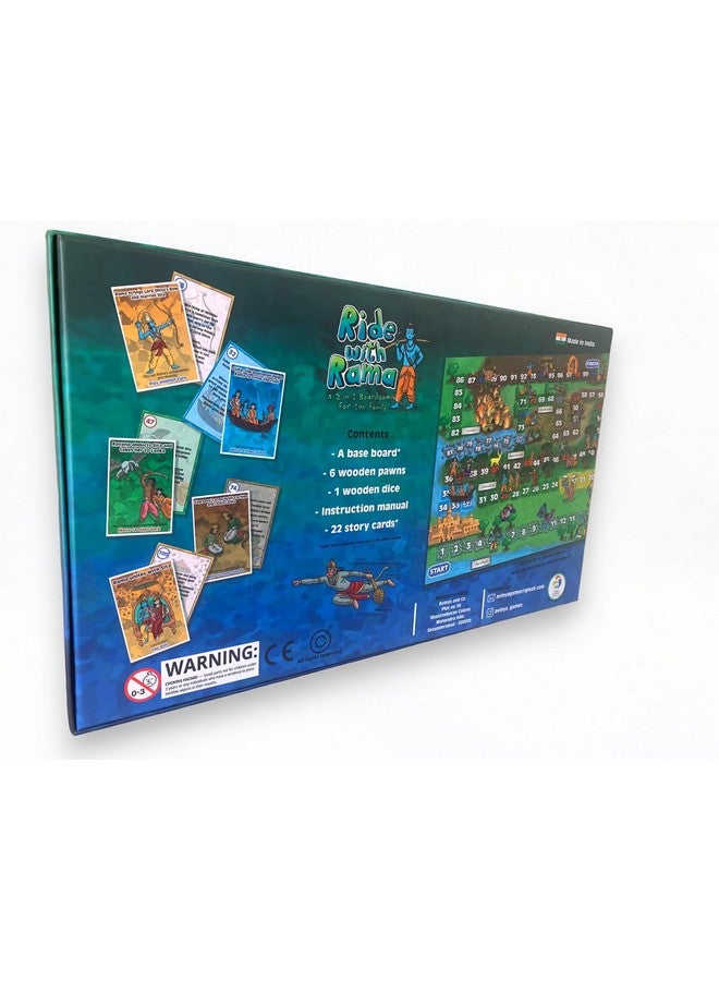 AVINYA Ride With Rama 2In1 Board Game For Adults And Kids 3+,Multicolor, Learn About Rama's Journey In Ramayana, Culturally Enriching And Engaging -Proudly Made In India - Image 2