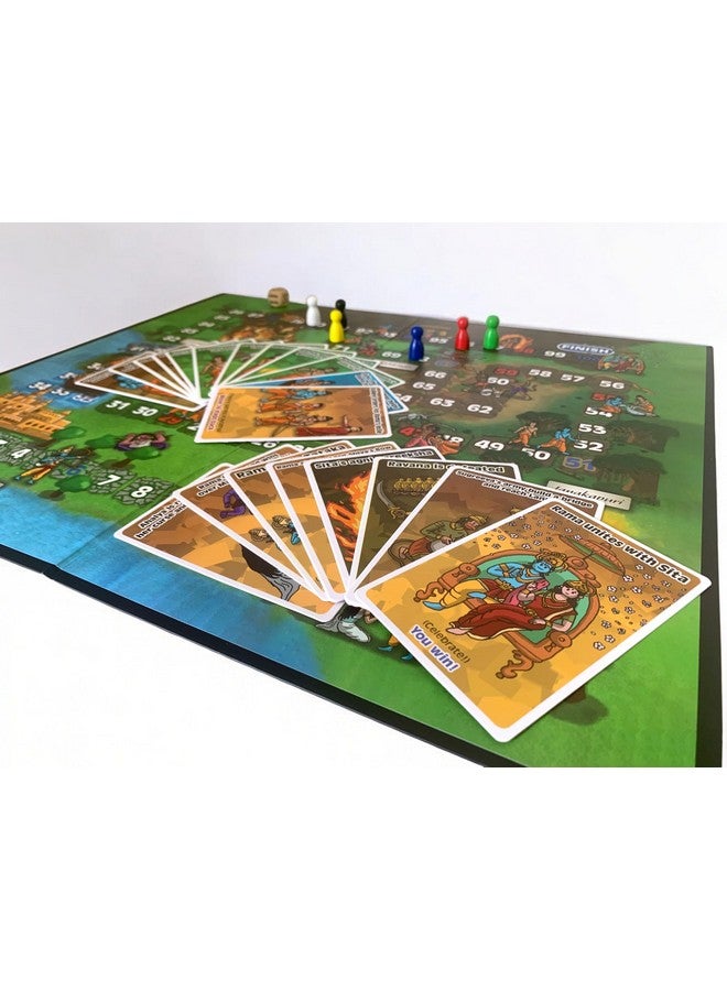 AVINYA Ride With Rama 2In1 Board Game For Adults And Kids 3+,Multicolor, Learn About Rama's Journey In Ramayana, Culturally Enriching And Engaging -Proudly Made In India - Image 3