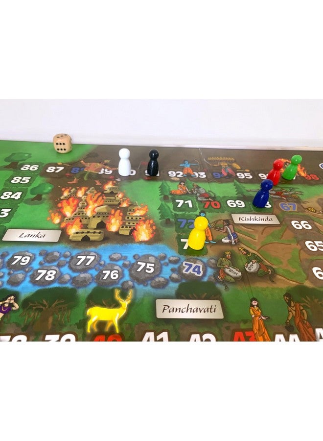 AVINYA Ride With Rama 2In1 Board Game For Adults And Kids 3+,Multicolor, Learn About Rama's Journey In Ramayana, Culturally Enriching And Engaging -Proudly Made In India - Image 4