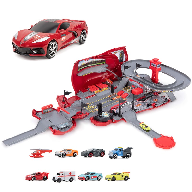 Micro Machines Corvette Raceway Transforming Corvette into Raceway Playset Toy Cars for Kids and Collectors Collect Them All Exclusive - Image 2