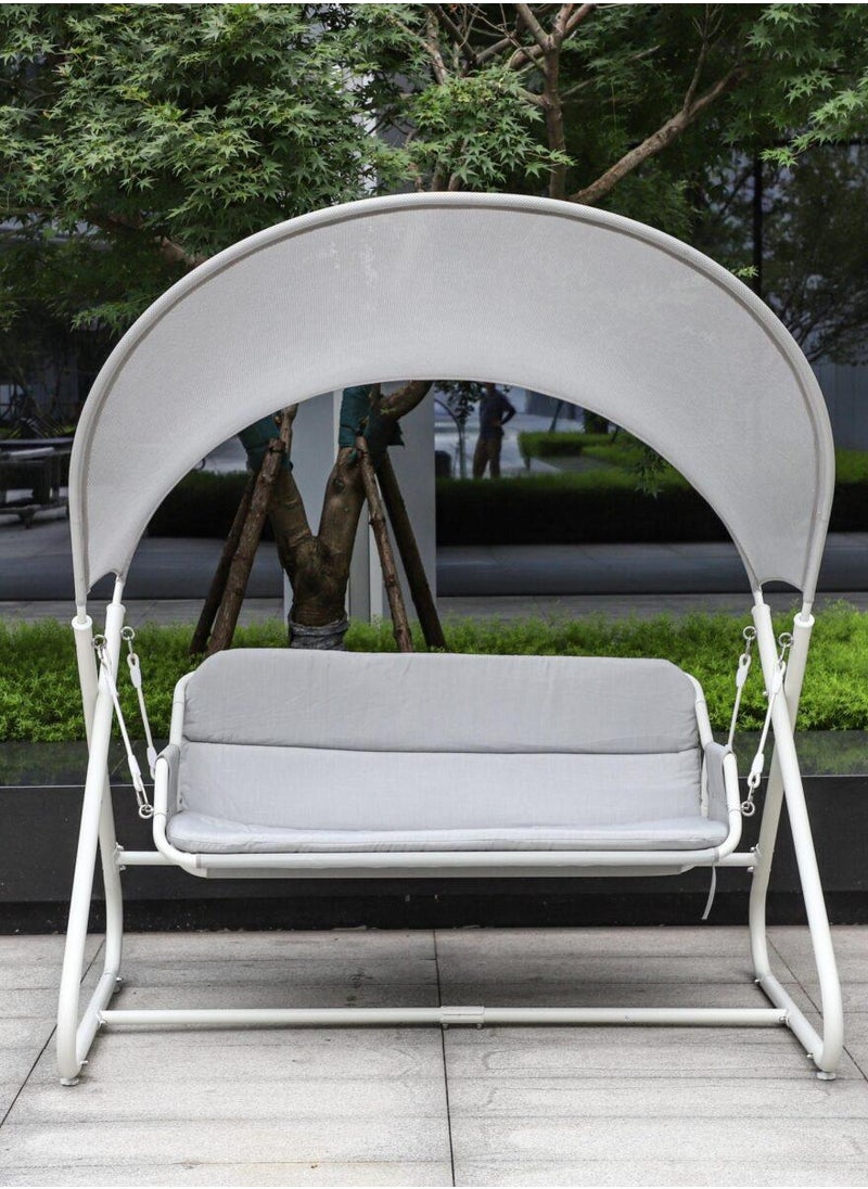Wooden Twist Wooden Twist Hammock Swing for Outdoor & Indoor Use Sun Shade Design Curved Mesh Canopy  - Image 1