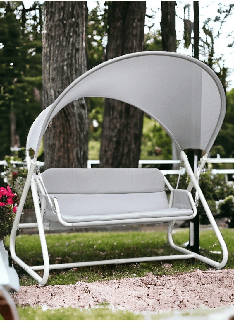 Wooden Twist Wooden Twist Hammock Swing for Outdoor & Indoor Use Sun Shade Design Curved Mesh Canopy  - Image 2