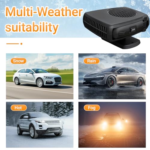 BSTGEKELY 12V 200W Car Heater and Fan, Portable Dual Mode car heater Defroster Defogger, 360° Adjustable Vent for Interior Comfort, Easy Plug-in Installation - Image 5