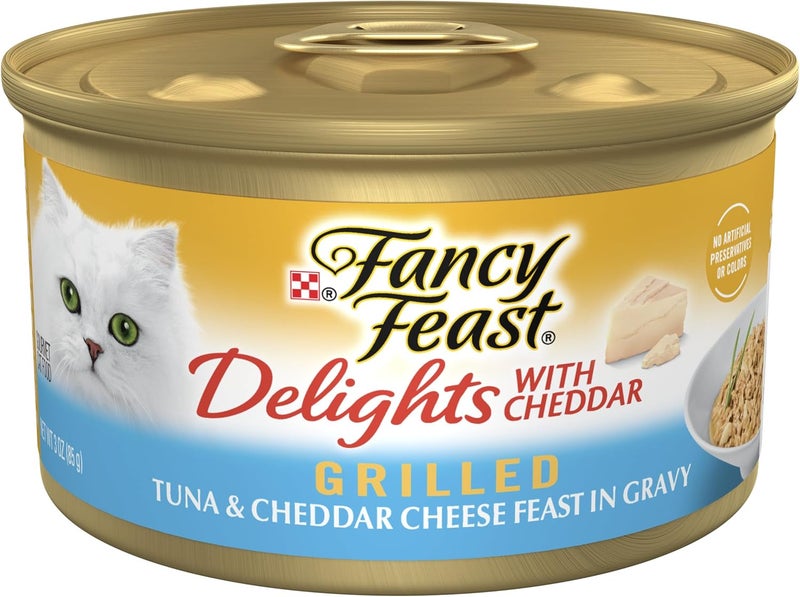 Fancy Feast Delights Grilled Tuna & Cheddar Cheese Feast in Gravy - 24 Cans - Image 1