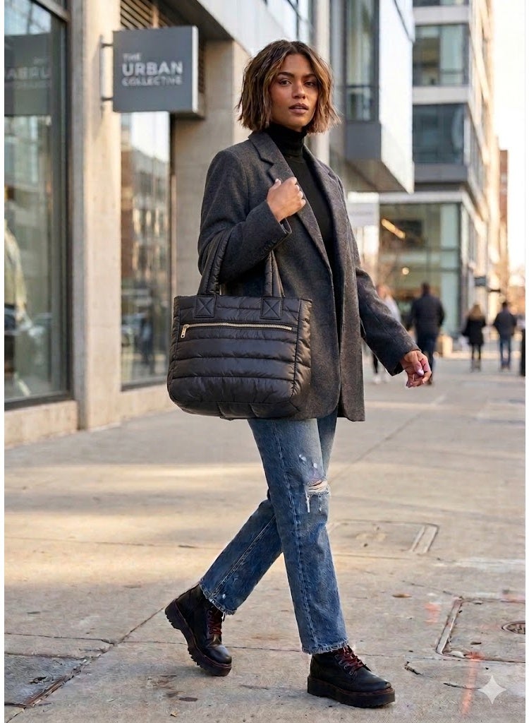 " An ideal large-sized women's shoulder bag lined with soft, water-resistant, high-quality fabric - Image 1