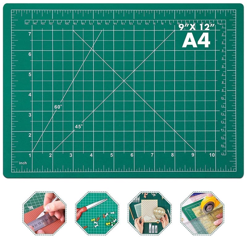 Cutting Mat SelfHealing Polyvinyl Chloride 5Layered DoubleSided with Patterns and Grids for Precision Crafting A4 11 x 8 Inch