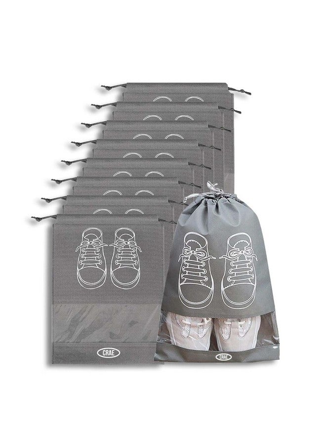CRAE Shoes Bag for Travel & Storage Organizer for Men & Women | Travel Accessories | Shoe Organizer | Shoe Cover for Travel Essentials (Grey,Pack of 9) - Image 1