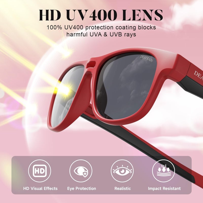 DEAFRAIN Store Kids Polarized Sunglasses for Boys Girls TPEE Flexible Frame Sports Baseball Running Cycling Glasses for Age 5-13 - Image 3