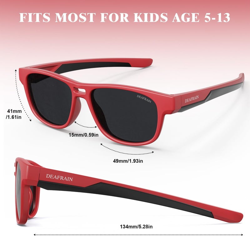 DEAFRAIN Store Kids Polarized Sunglasses for Boys Girls TPEE Flexible Frame Sports Baseball Running Cycling Glasses for Age 5-13 - Image 2