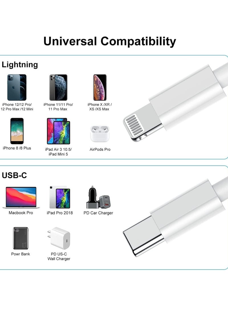 AMROAH - 180CM iPhone Fast Charger Cable, [MFi Certified] USB C to Lightning Cable Long,Type C Port Support Quick Charging Cord for iPhone 14 Pro/14/13 Pro/12 Pro Max/12 Mini/11 Pro/XS/XR/iPad - Image 1