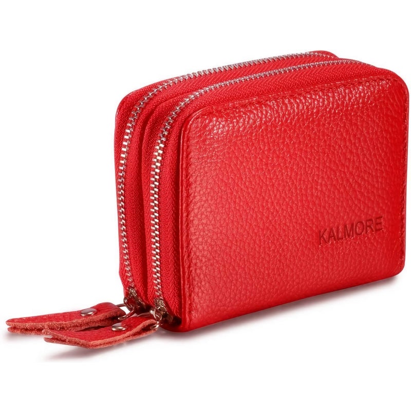 KALMORE Women's Genuine Leather RFID Secure Spacious Cute Zipper Card Wallet Small Purse - Image 2