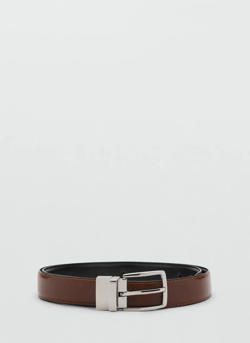 MANGO Reversible Suit Leather Belt