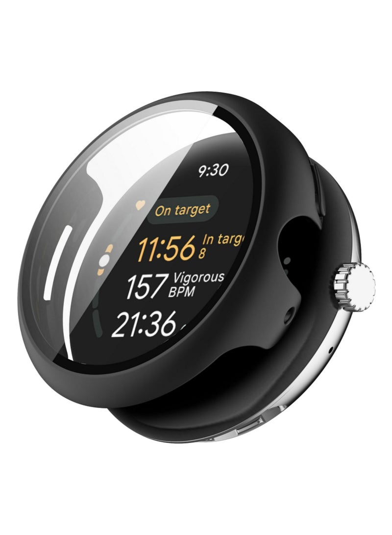 1pcs PC Tempered Glass Case For Google Pixel Watch 3 HD High Penetration Screen Protector Smart Watches Accessories Black 45mm  - Image 4