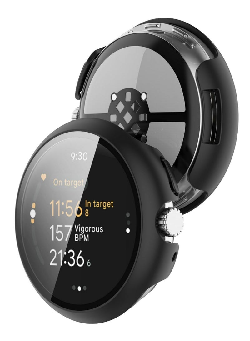 1pcs PC Tempered Glass Case For Google Pixel Watch 3 HD High Penetration Screen Protector Smart Watches Accessories Black 45mm  - Image 5