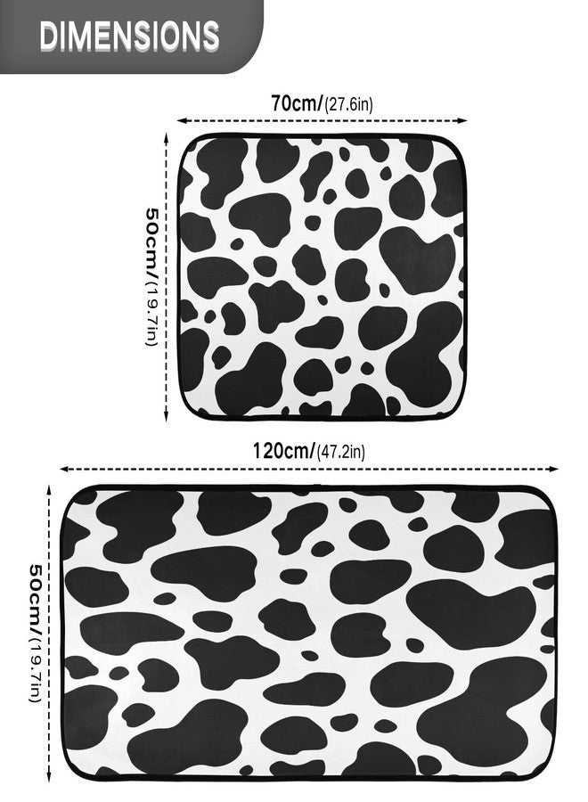 Kigai Kitchen Rug Set of 2, Black & White Cow Print Cushioned Anti-Fatigue Kitchen Mat Non Slip Washable Floor Mat Comfort Standing Mats for Office, Home, Laundry Room - Image 3