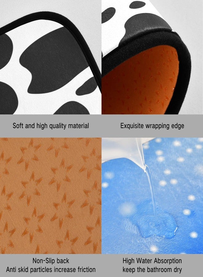 Kigai Kitchen Rug Set of 2, Black & White Cow Print Cushioned Anti-Fatigue Kitchen Mat Non Slip Washable Floor Mat Comfort Standing Mats for Office, Home, Laundry Room - Image 2