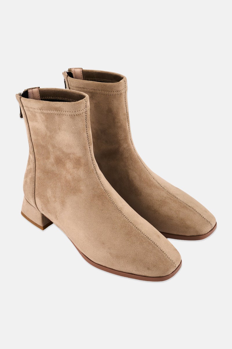 STEVE MADDEN Women Ention Faux Suede Boots, Khaki - Image 1