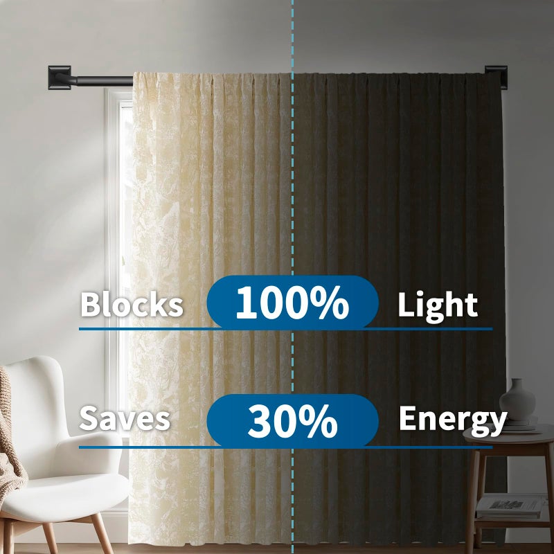 RBYCOS Black Curtain Rods for Windows 48-90Inch(4-7.5ft) Heavy Duty Wrap Around Blackout Curtain Rods,Adjustable Room Darkening Drapery Rod for Bedroom, Living Room, Sliding Door & Outdoor Patio - Image 3