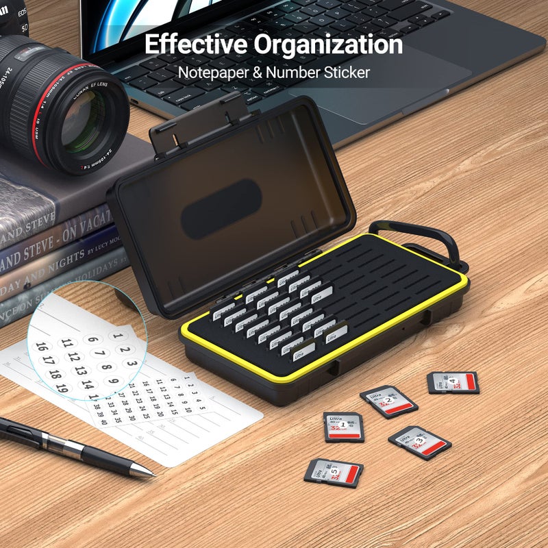 Kiorafoto 40 Slots Durable Memory Card Case Holder Organizer Keeper Water-Resistant Protector for SD SDHC SDXC Cfexpress Type A Camera Memory Card for Sony PSV PS Vita for Nintendo Switch Game Cards Storage - Image 4