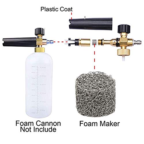 RESNSTAR Foam Cannon Orifice Nozzle Tips and Foam Maker, Universal Replacement Foam Generator Nozzles Mesh Filter for Snow Foam Lance (1.1mm, 3000 PSI) - Image 3
