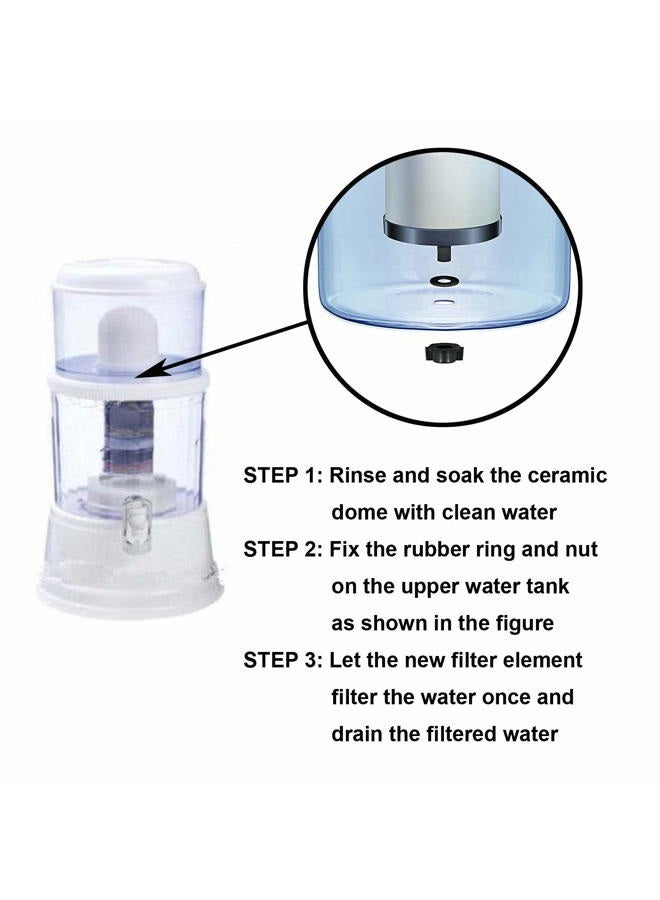Huining 4-Pack Ceramic Dome Water Filter Replacement, 0.15 to 0.5 Micron, Pre-Filtration Unit Filter Media for Household Water Bucket Filtration System Water Pitcher - Image 3