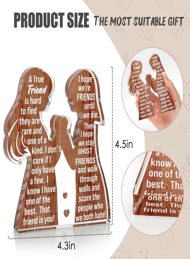 LuoHere Friend Birthday Gifts for Women Friendship Best Friend Soul Sister Female Bestie BFF, Mothers Day Christmas Valentines Gifts Friends Forever Inspirational Cheer up Thank You Friend Plaque - Image 4