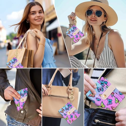 Jogjam Butterfly Rfid Women Wallet, Small Slim Thin Credit Card Wallet, PU Leather Bifold Cash Zipper Coin Pocket ID Window for Female Ladies Teen Girls Girly - Image 2