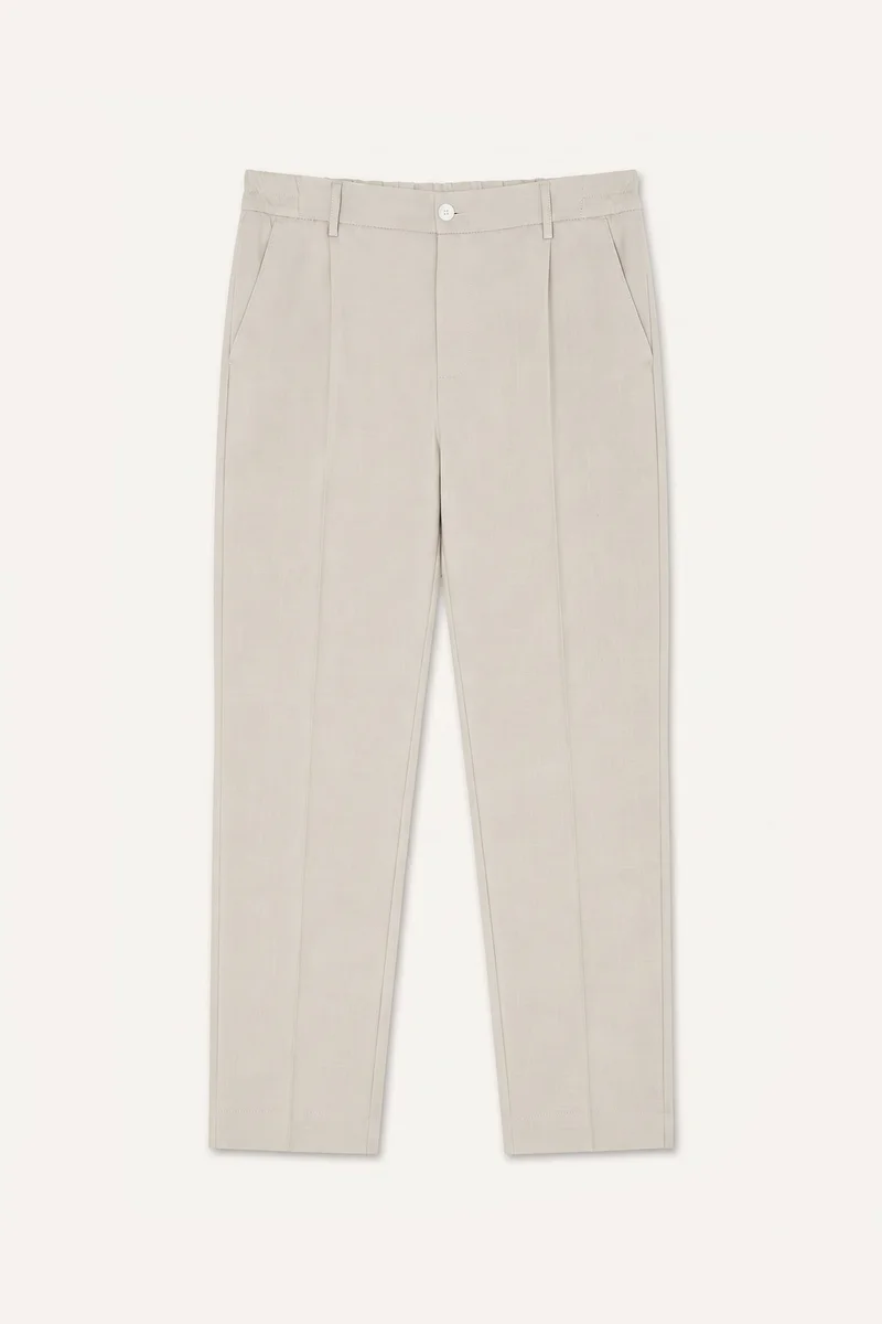 Defacto Regular Fit Pleated Beige Trousers