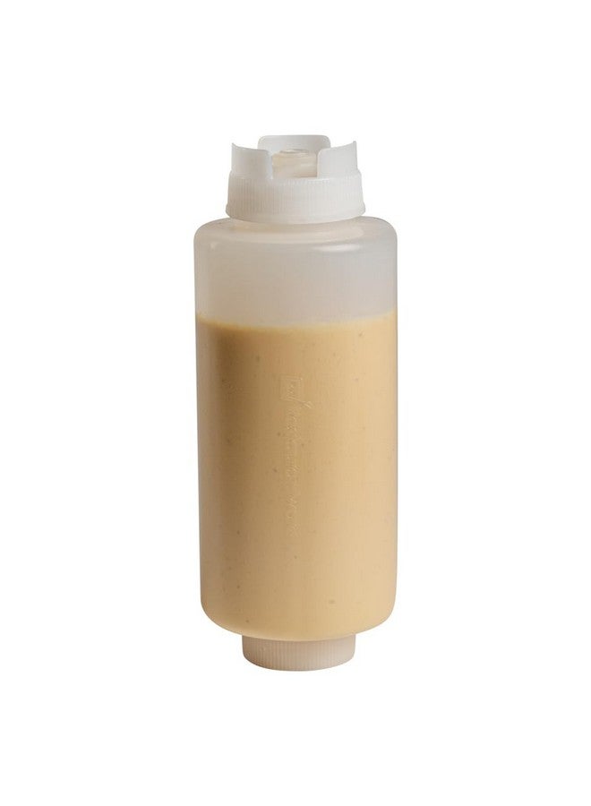 ريستورنت وير زجاجة ضغط بلاستيكية مقلوبة FIFO سعة 32 أونصة من ريستورانت وير، مزودة بأغطية إعادة تعبئة وتوزيع - مبدأ "الأولوية في الداخل أولًا في الخارج" - مثالية للمطاعم وشاحنات الطعام - علبة واحدة - Image 1