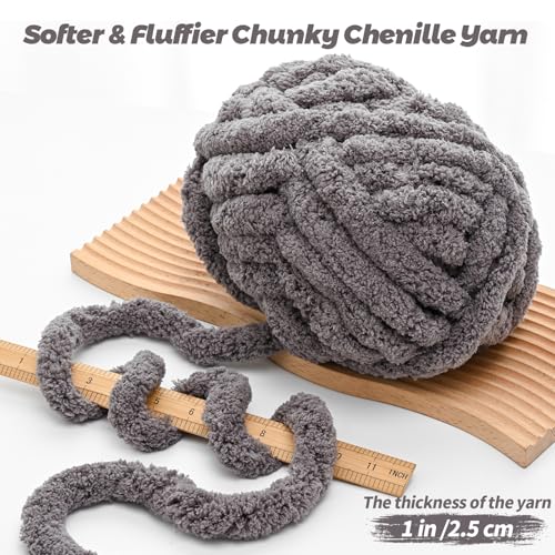 Sekafris 10 Pack Jumbo Chenille Yarn for Crocheting, #10 Super Bulky Baby Soft Yarn for Hand Knitting, 220 yds /70.5 oz Fluffy Chunky Knit Throw Blanket Yarn (Navy Blue) - Image 3