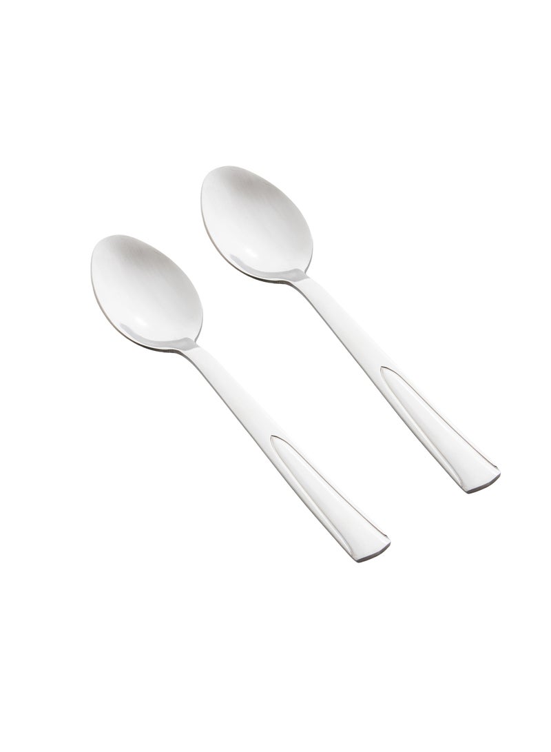 هيك طقم ملاعق حلا ستانلس ستيل 6 قطع فضي - Image 3