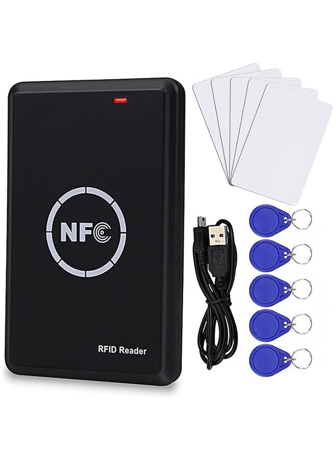 XiuWoo - Smart Access Control Card Copier with 5 Writable Key Fobs Cards, RFID Reader Writer, 125KHz Card Duplicator, 13.56MHz Encrypted Card Decoder, NFC Tag Replicator, Contactless Smart ID Card - Image 1