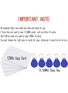 XiuWoo Smart Access Control Card Copier with 5 Writable Key Fobs Cards, RFID Reader Writer, 125KHz Card Duplicator, 13.56MHz Encrypted Card Decoder, NFC Tag Replicator, Contactless Smart ID Card  - Image 2