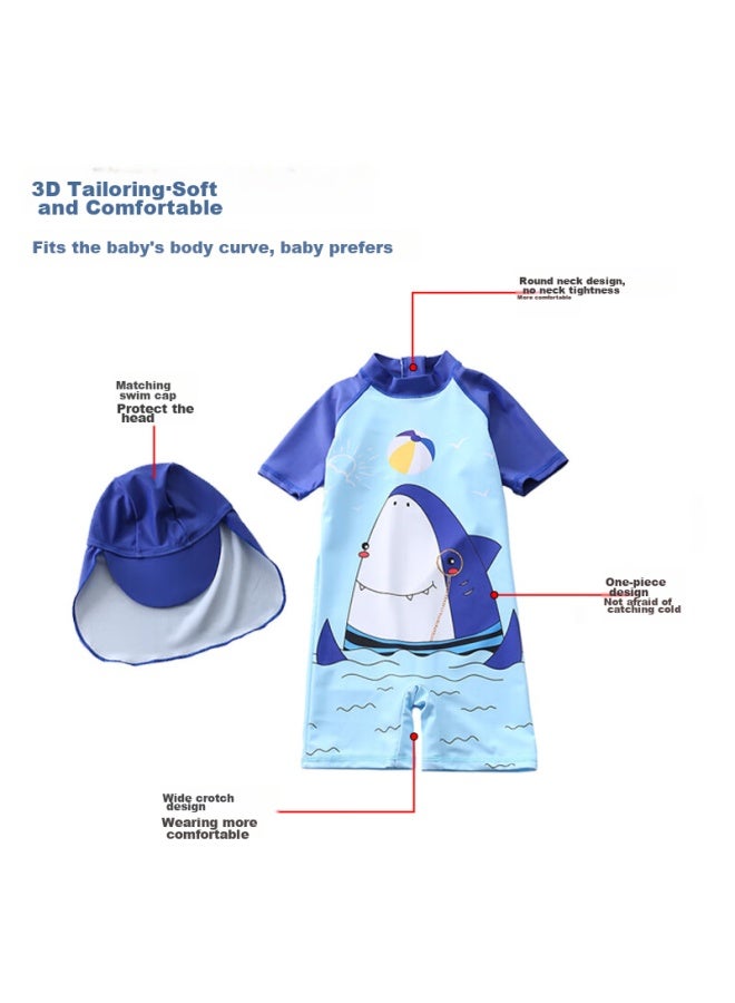 Yuke Children's One-piece Swimsuit For Boys, Cute Swimwear For Toddlers And Young Boys, Baby Boy Swimming Suit - Image 1