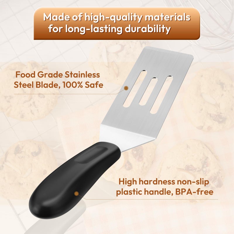 ReneeChef Professional Mini Serving Spatula #2622 Stainless Steel Cutter And Serve Turner For Serving Flipping Small Spatula Metal Grill Ideal For Brownies Tiramisu Pancakes Pie Cookies Or Barbecue Etc. - Image 3