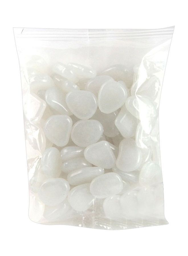 NIBEMINENT 60-Piece Luminous Pebbles Set White 20cm