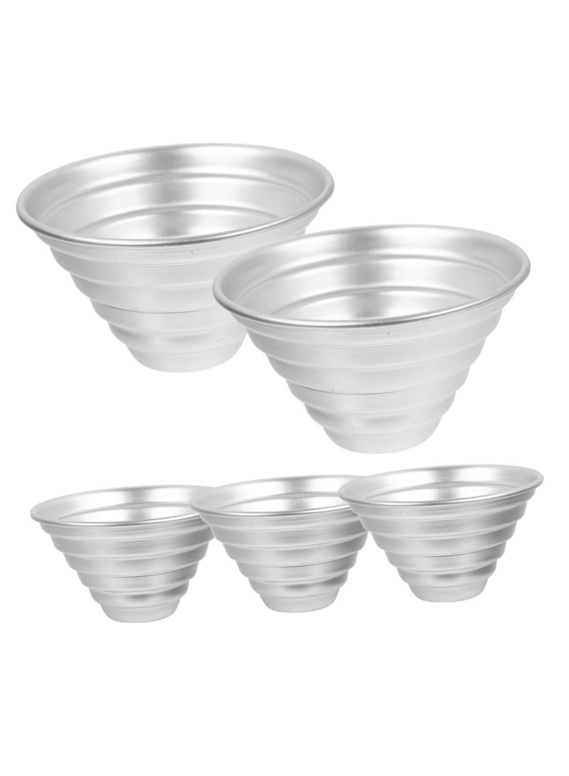 5pcs Cake Mold Set - Dariole Moulds, Muffin and Cupcake Baking Molds, Mini Chiffon Cake Pans, Aluminum Alloy Bakeware for Bread, Unique Bakeware Design - Image 1