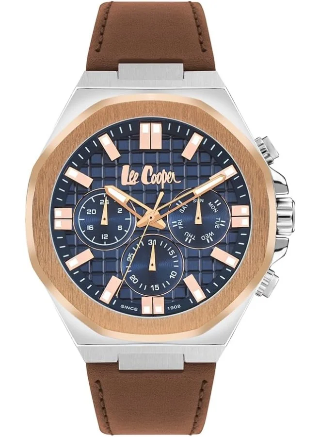لي كوبر Lee Cooper LC07983.594 Men Multi Function Display Watch & Leather Strap Dark Brown