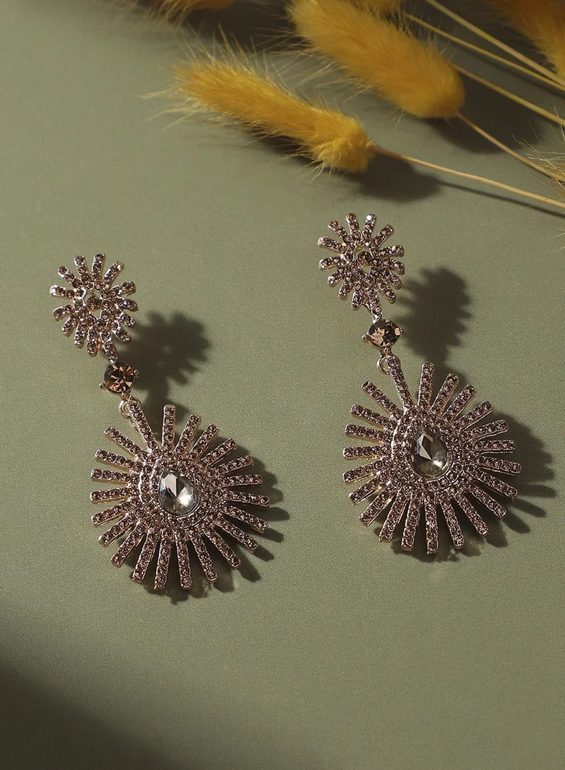 SOHI Maxi Crystal Artificial Drop Earring Jewellery